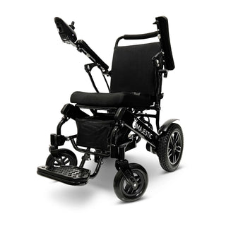 ComfyGo Majestic IQ-8000 folding power wheelchair, black frame with the standard cushion