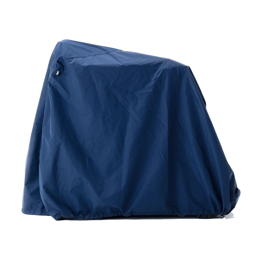 WHILL waterproof cover fitted over a Model C2 power wheelchair