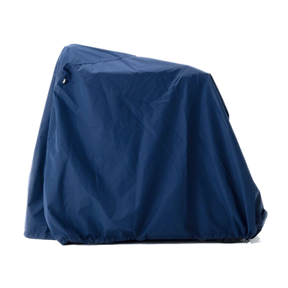 WHILL waterproof cover fitted over a Model C2 power wheelchair