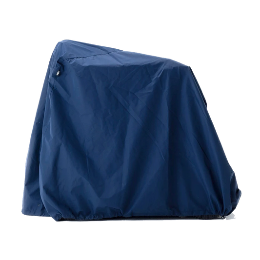 WHILL waterproof cover fitted over a Model C2 power wheelchair