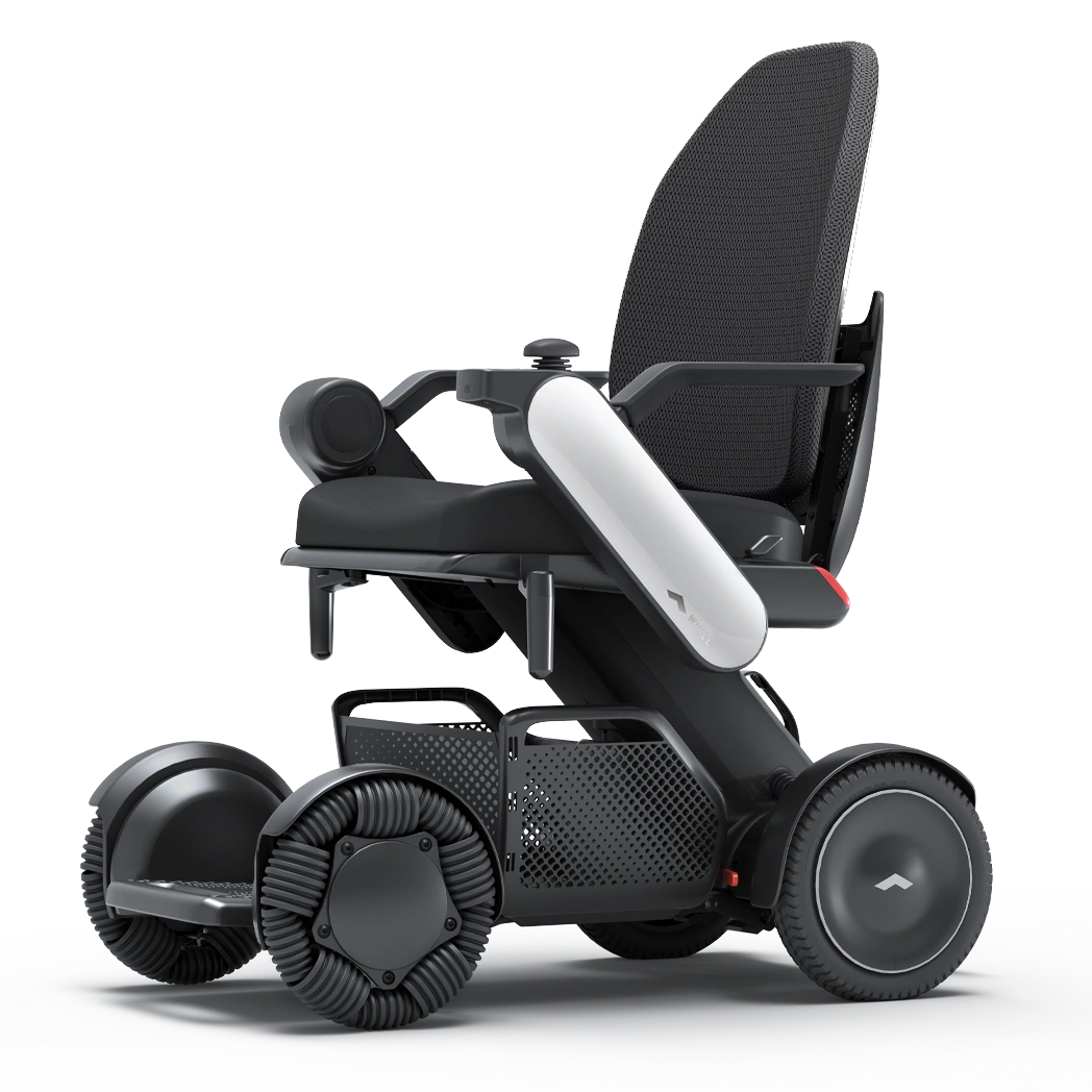 WHILL Model C2 High Back seat fitted to a power wheelchair