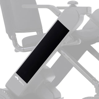 WHILL Model F arm cover in black, fitted to the chair