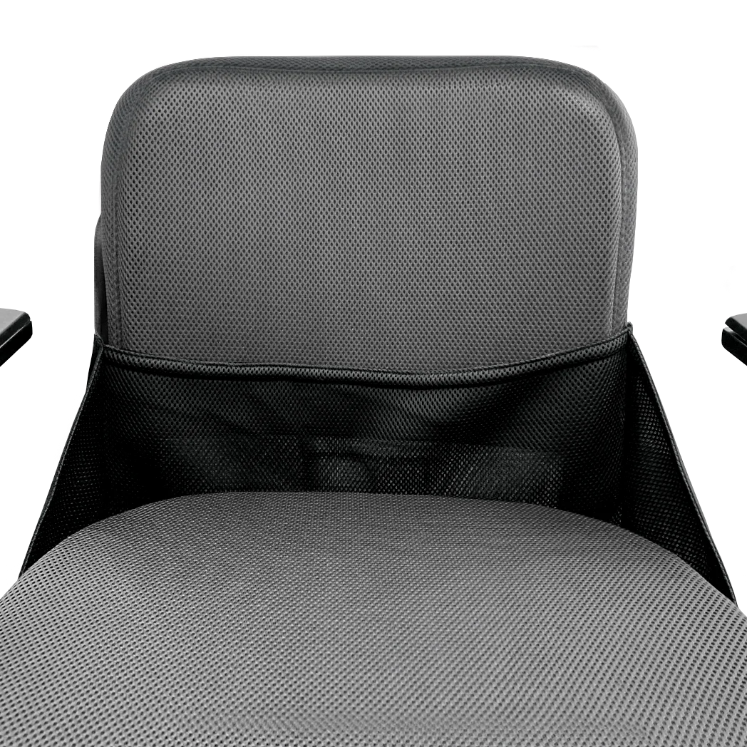 WHILL clothes guard fitted to a Model F power wheelchair