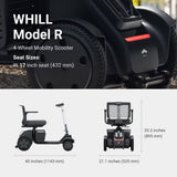 WHILL Model R 4-Wheel measured dimension drawing