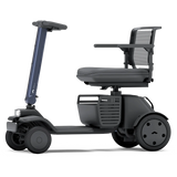 WHILL Model R 4-Wheel mobility scooter with a blue tiller cover, side view