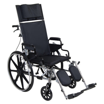 Drive Viper Plus Reclining Wheelchair upright, three-quarter view facing right