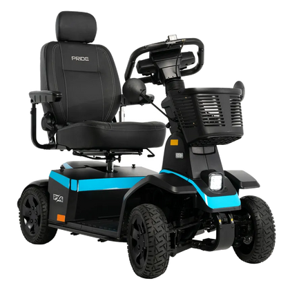 Pride PX4 heavy-duty mobility scooter, right-facing three-quarter view