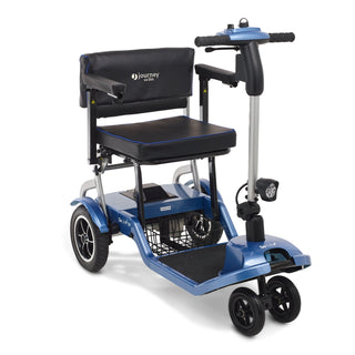 Journey So Lite folding power scooter in Blue, front three-quarter view