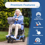 So Lite premium features: Electronic Stability Control, rear anti-tippers, one touch folding and flat-free tires