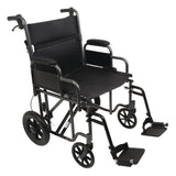 ProBasics Bariatric Steel Transport Chair, 22"