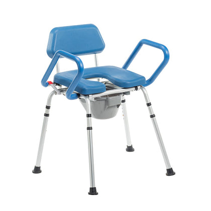 Journey SoftSecure Uplift Commode, three-quarter view facing right