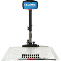 Harmar AL300 Full Fusion vehicle lift, platform lowered, front view