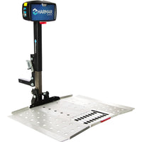 Harmar AL300 Full Fusion vehicle lift, platform lowered, angled view