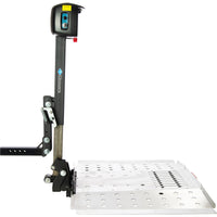 Harmar AL300 Full Fusion vehicle lift, platform lowered, side view