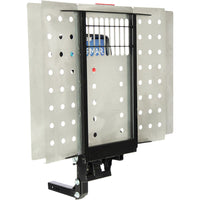 Harmar AL300 Full Fusion vehicle lift, platform folded, angled view