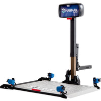 Harmar AL300HD Fusion vehicle lift platform lowered, second angled view