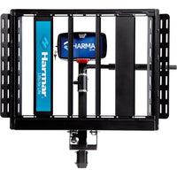 Harmar AL560XL automatic power wheelchair lift with the platform folded upright, front view