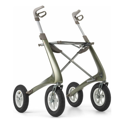 byACRE Carbon Overland Rollator, Defender Green, three-quarter front view