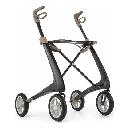 byACRE Carbon Ultralight Rollator, Carbon Black, three-quarter front view