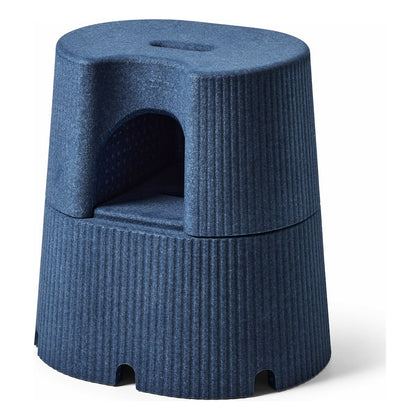 byACRE Dorica Stool, Baltic Blue, three-quarter view, full height