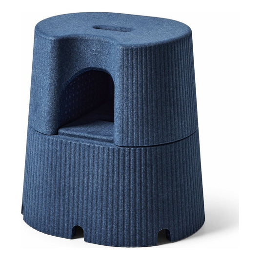 byACRE Dorica Stool, Baltic Blue, three-quarter view, full height