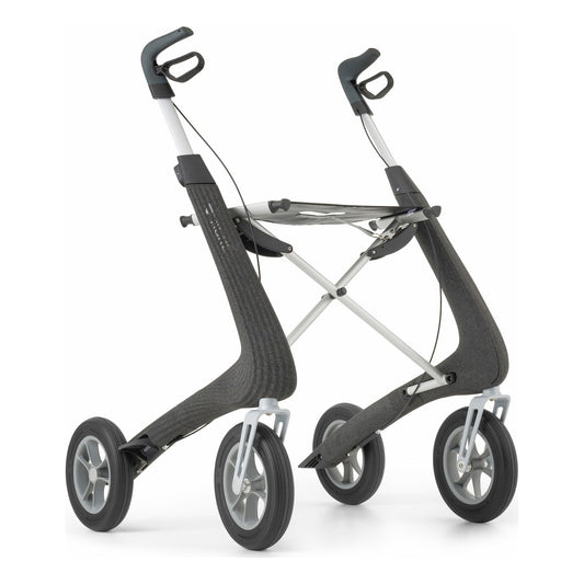 byACRE Nordic Pioneer Rollator, Granite Black, three-quarter front view