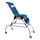 An Anchor on the rolling shower base add-on, with swivel wheels