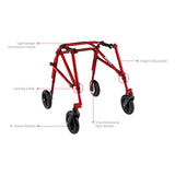Circle Specialty diagram of the Klip with 8" front swivel wheels