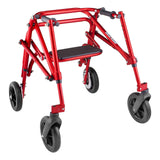 Klip gait trainer with seat in red with the 8" front wheels