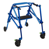 Blue Klip with the seat folded down, from the side
