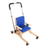A Pango on the stabilizer with the mobility wheels and the guide bar add-ons, for a caregiver to push