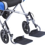 The height adjustable, swing-away footrests of the Strive