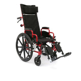 Ziggo Pro reclining wheelchair, 14" seat, red frame