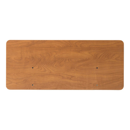 The Drive 35" Brownlee Woods bed end in Oak, the flat top shape, shown without its staff control