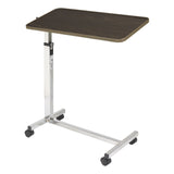 The Drive 13008 overbed table with its top level, on a chrome H base