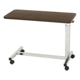 The Drive low bed overbed table 13081 with a walnut top on a chrome base