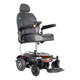 Merits Dualer power wheelchair with the power seat lift raised