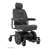 Pride Jazzy EVO 613 power wheelchair in Black, three quarter view