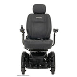 Pride Jazzy EVO 613 power wheelchair in Black, front view