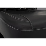 Close-up of the Pride Jazzy EVO 613 depth adjustable memory foam high-back seat