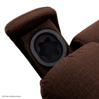 Cup holder on the Pride Sitting Pretty Evolution LC-435 in Cosi Mocha