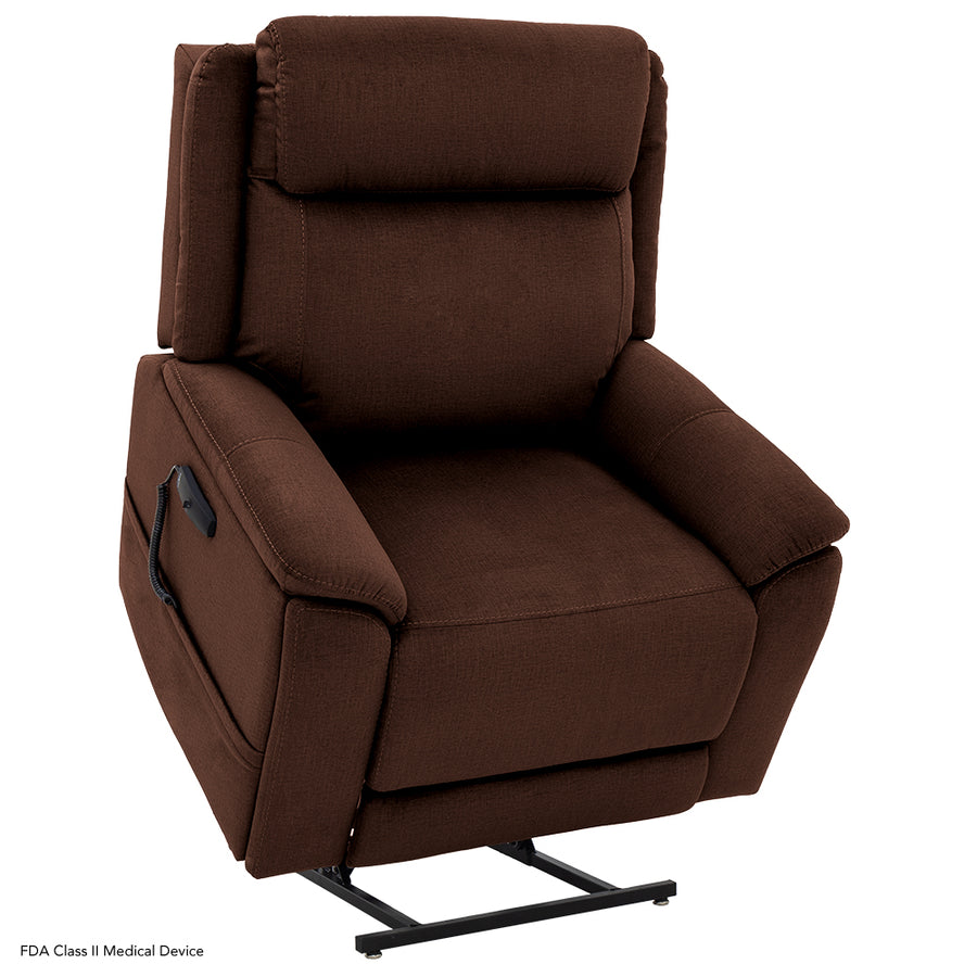 Pride Sitting Pretty Evolution LC-435 lift chair in Cosi Mocha, lifted position