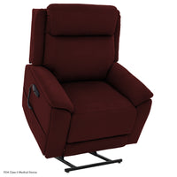 Pride Sitting Pretty Evolution LC-435 lift chair in Cosi Syrah, lifted position