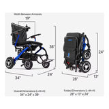 Forcemech Carbon F1 power wheelchair in blue