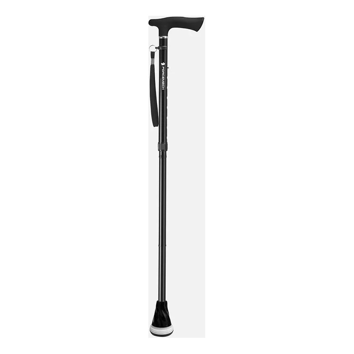 Forcemech GlowGuard Stylish Folding Cane, Glossy, black