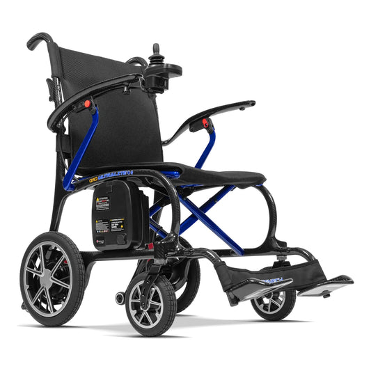 Forcemech Ultralite G10 power wheelchair in blue