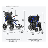 Forcemech Ultralite G10 power wheelchair in blue