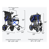 Forcemech Ultralite G20 power wheelchair in sapphire azure blue