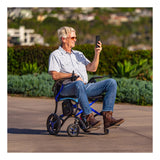 Forcemech Ultralite G20 PRO power wheelchair in sapphire azure blue
