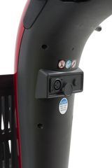 Golden Companion 3-Wheel Mid-Size off-board charger port on the tiller, close-up